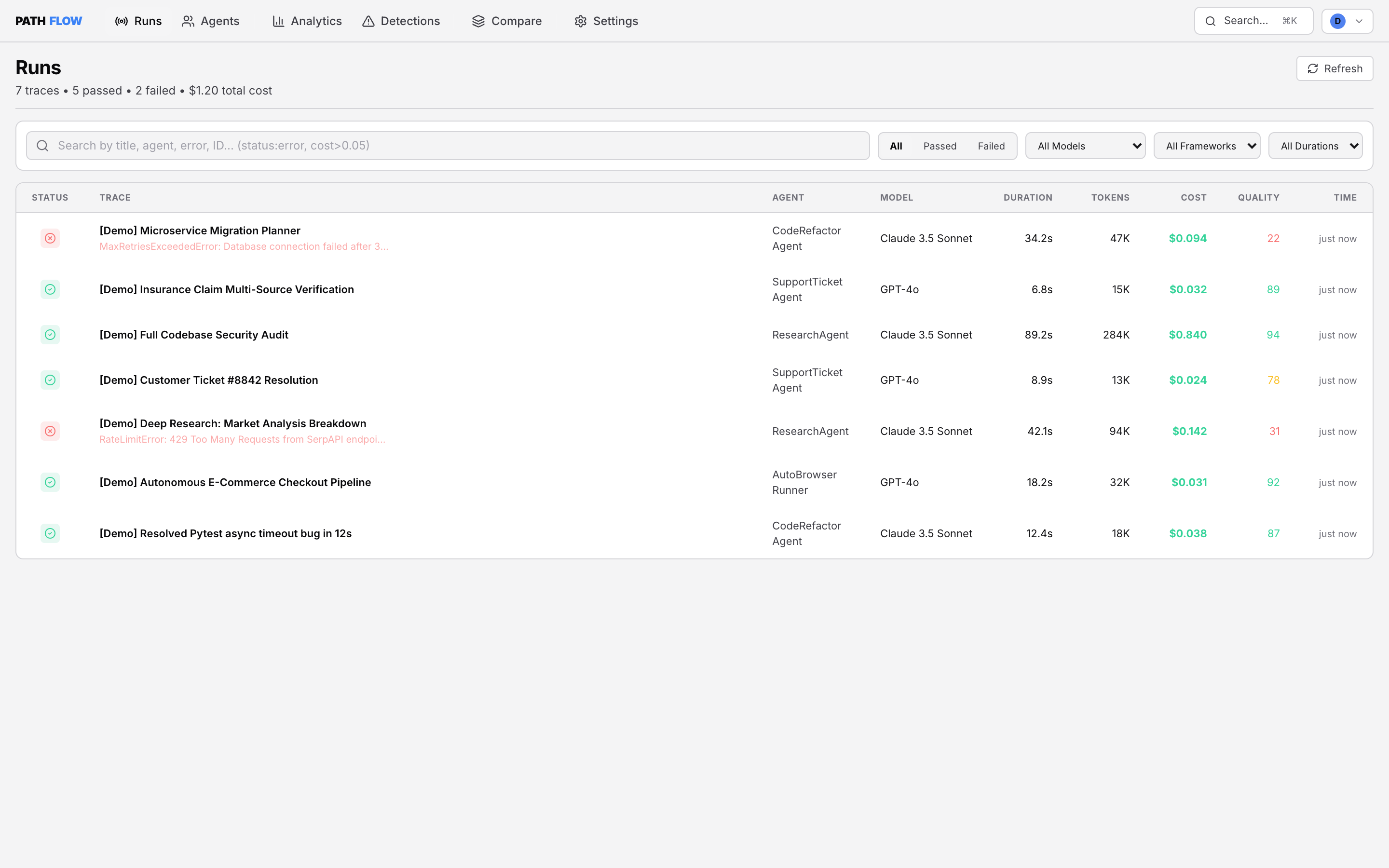 PathFlow Production Runs Dashboard